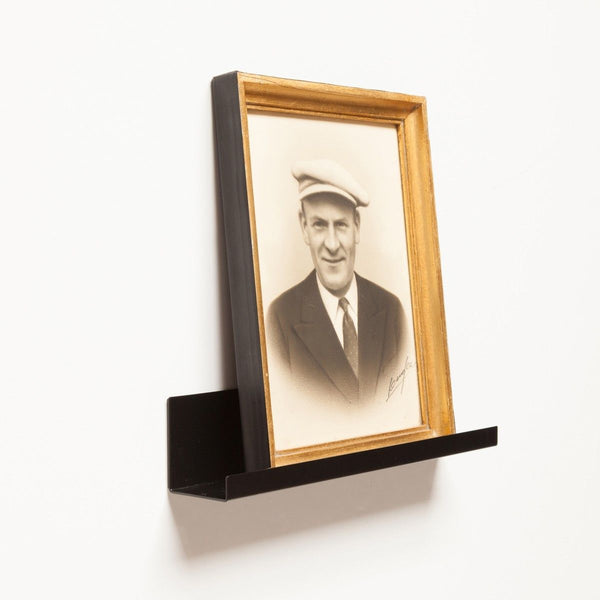 Metal magnetic photo ledge - black