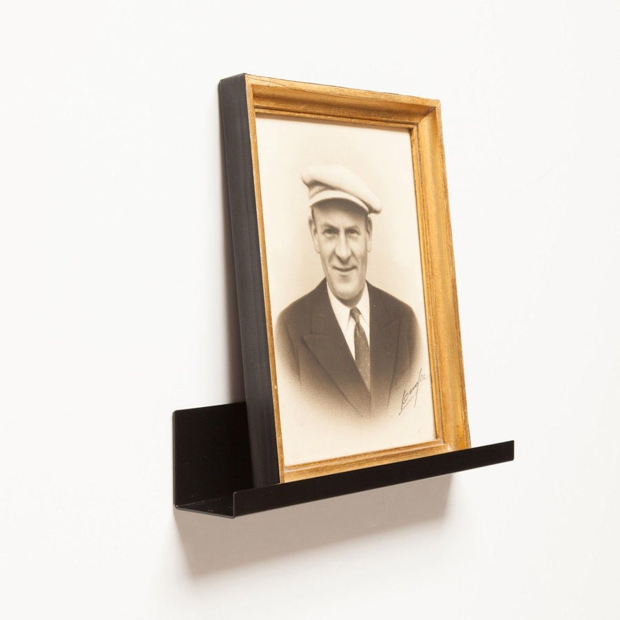 Metal magnetic photo ledge - black