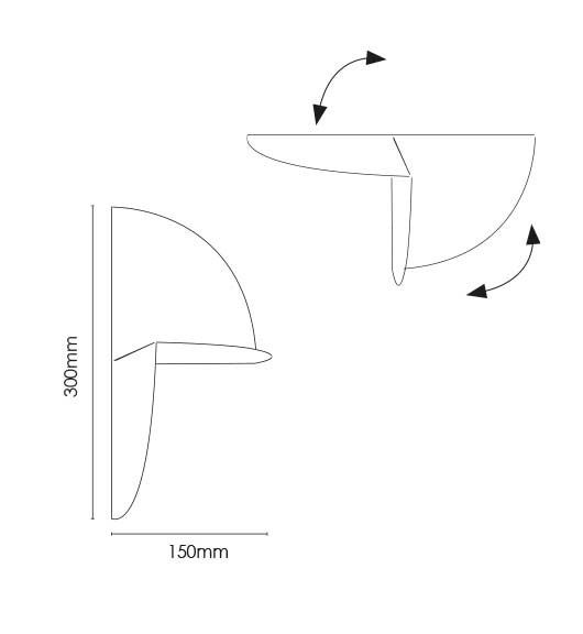 Metal magnetic 360° shelf - white