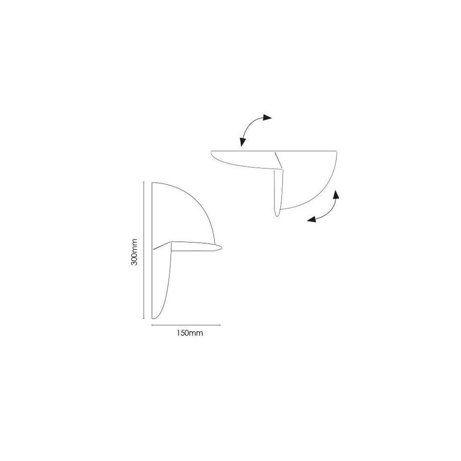 Metal magnetic 360° shelf - black