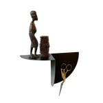 Wandplank 360° zwart
