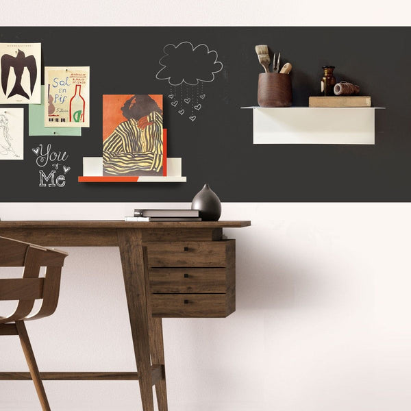 Metal magnetic photo ledge - white