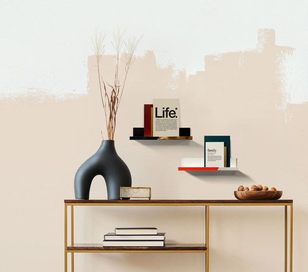 Metal magnetic photo ledge - white