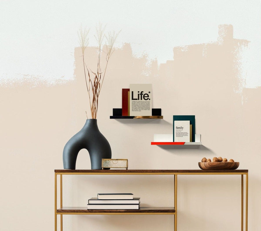 Metal magnetic photo ledge - white