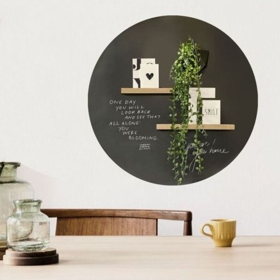 Magnetic wallpaper circle - chalkboard