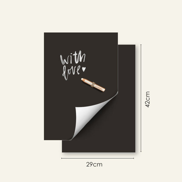 Chalkboard magnetic sticker  / rectangle - A3 / 2x sheets