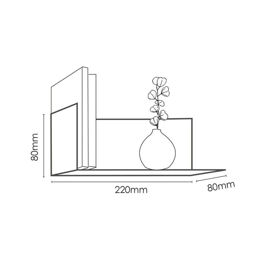 Metal magnetic shelf - red - Medium