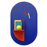 Magneetsticker ovaal M blauw