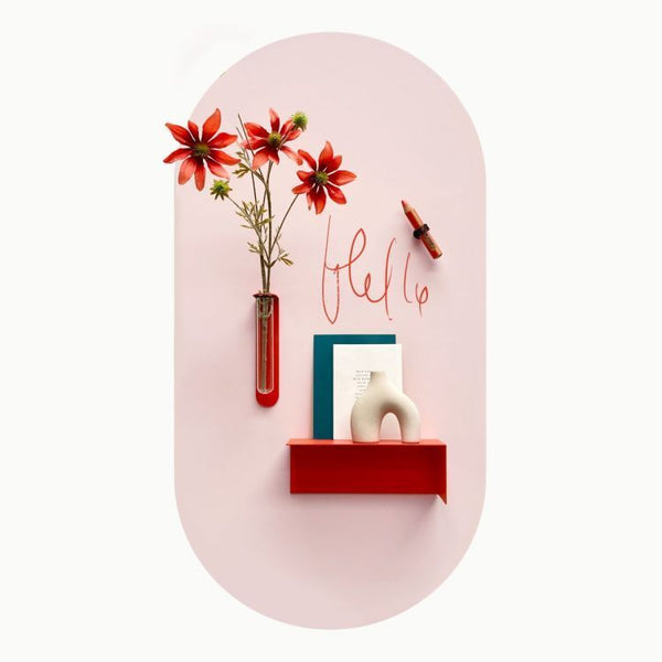 Chalkboard magnetic sticker / oval 47x90cm/pink