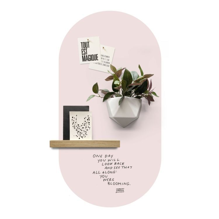 Chalkboard magnetic sticker / oval 47x90cm/pink