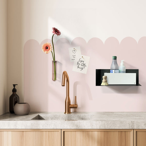 Magnetic sticker / scalloped edge / light pink