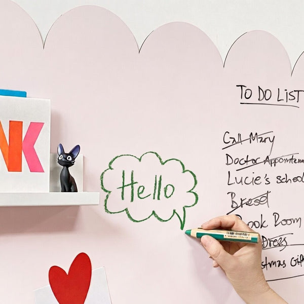 Magnetic sticker / scalloped edge / light pink