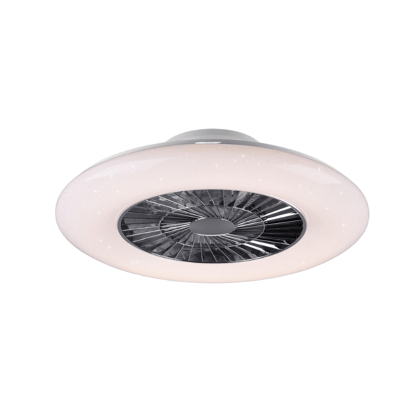 Ventilator, Visbyincl. 1 x LED,SMD,38,0 Watt,2700 - 6500K,4400 Lm.Kunststof, Wit, Armatuur Kunststof, Chroom? 59,5cm, H 20,5cmGescheiden schakelbaar,A