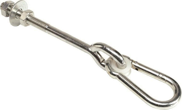 Schommelhaak Lengte tot oog 140mm  Met karabijnhaak Lengte 100mm & Dikte 10mm