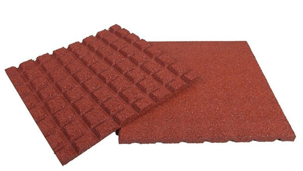Rubberen tegel rood, 50x50 cm, dikte 25mm,