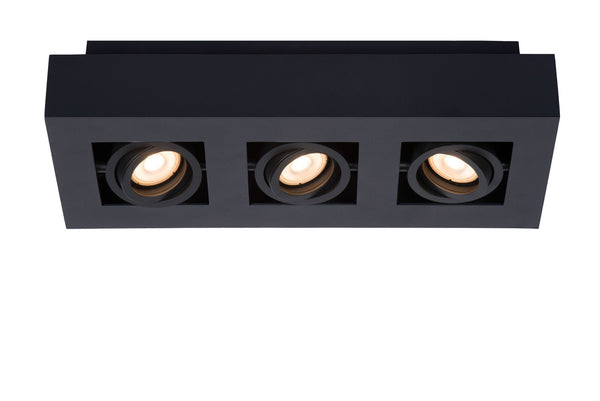 Plafondspot LED Dim to warm GU10 3x5W 2200K/3000K Zwart