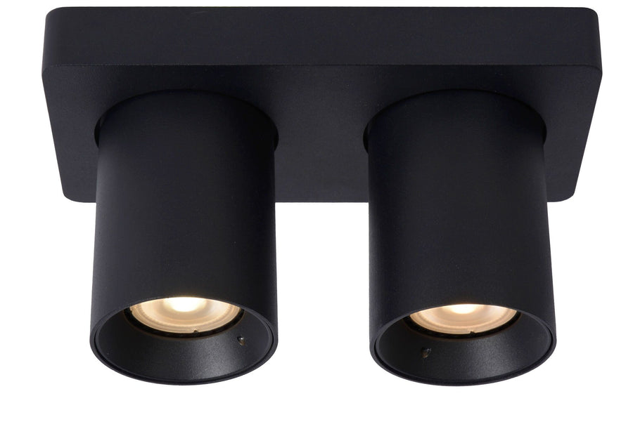 Plafondspot LED Dim to warm GU10 2x5W 2200K/3000K Zwart