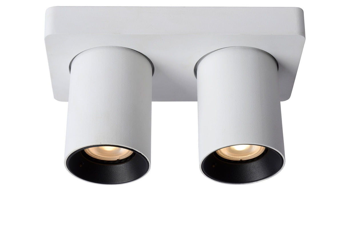 Plafondspot LED Dim to warm GU10 2x5W 2200K/3000K Wit