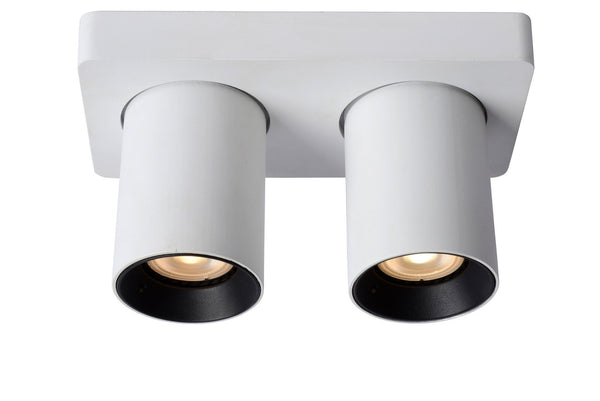 Plafondspot LED Dim to warm GU10 2x5W 2200K/3000K Wit