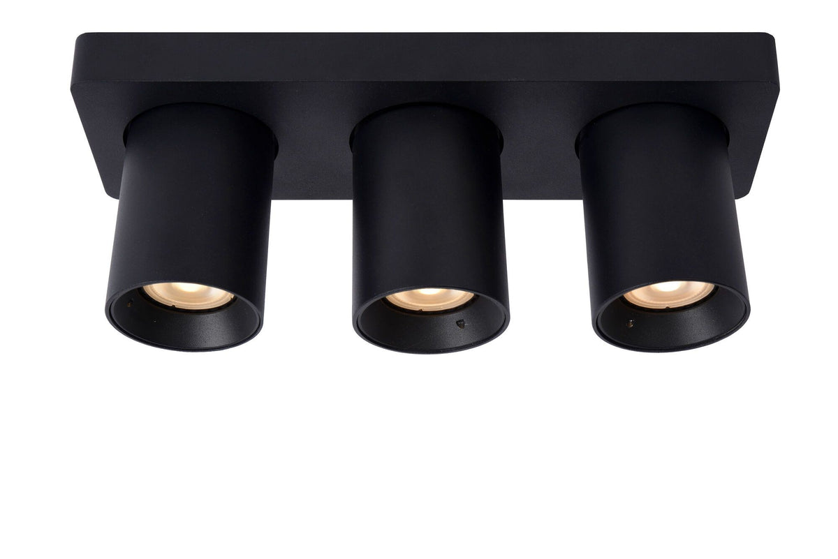 Plafondspot LED Dim to warm GU10 3x5W 2200K/3000K Zwart