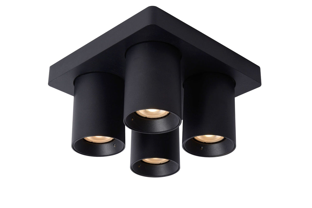 Plafondspot LED Dim to warm GU10 4x5W 2200K/3000K Zwart