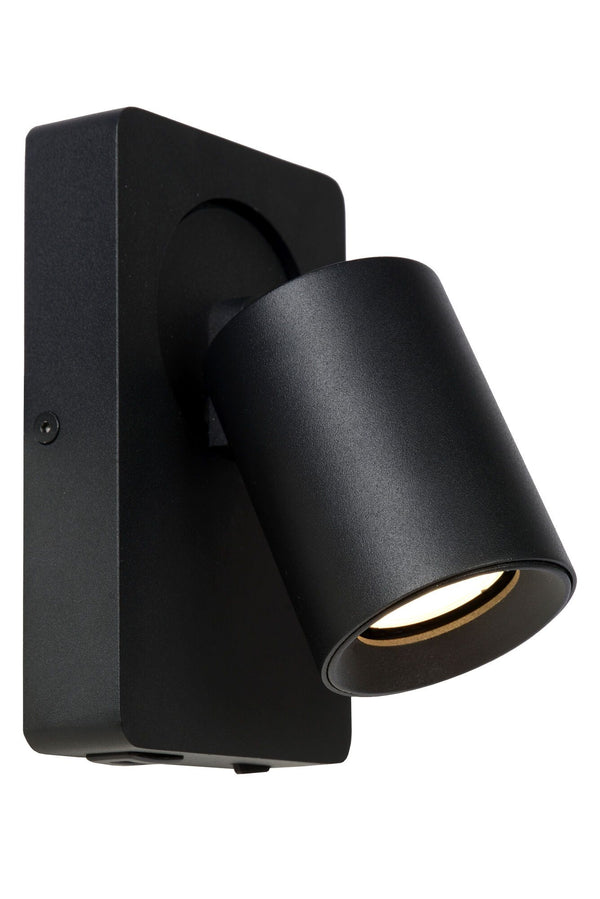Wandspot LED GU10 1x5W 3000K Met USB oplaadpunt Zwart