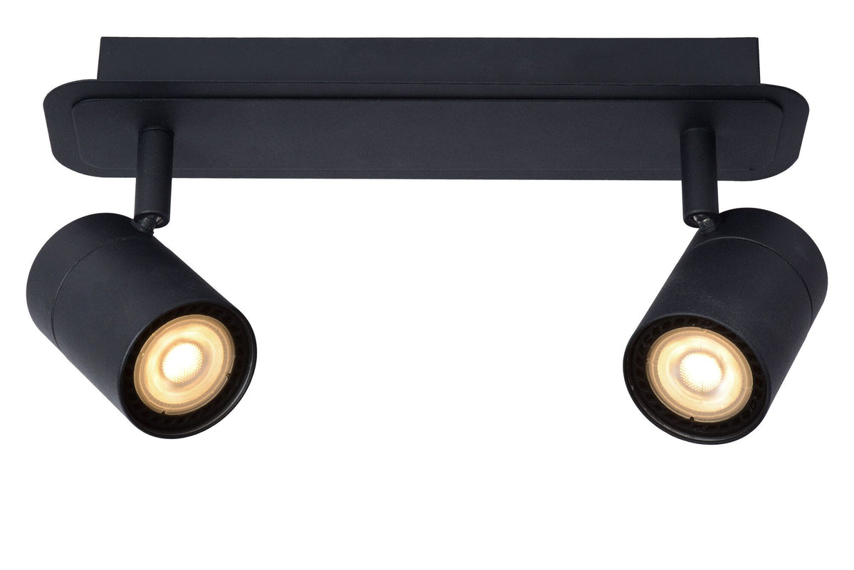 Plafondspot Badkamer LED Dimb. GU10 2x5W 3000K IP44 Zwart