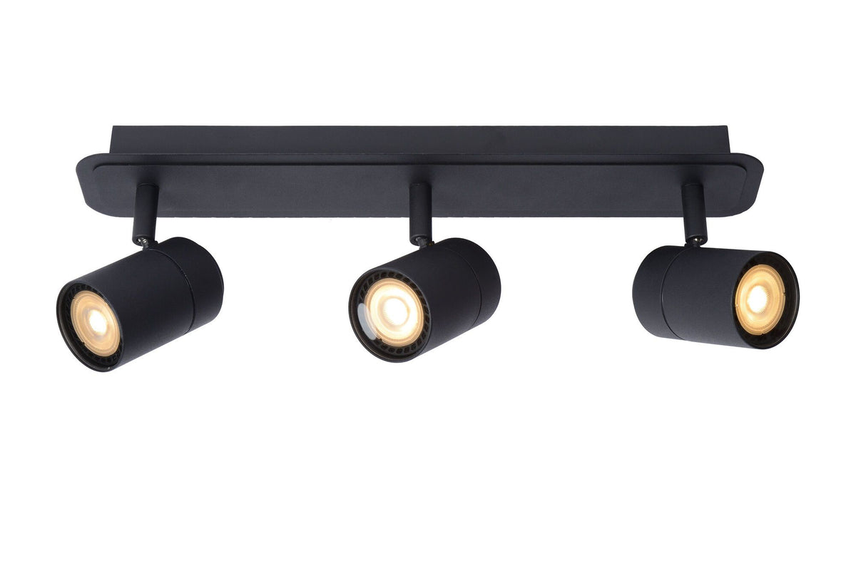 Plafondspot Badkamer LED Dimb. GU10 3x5W 3000K IP44 Zwart