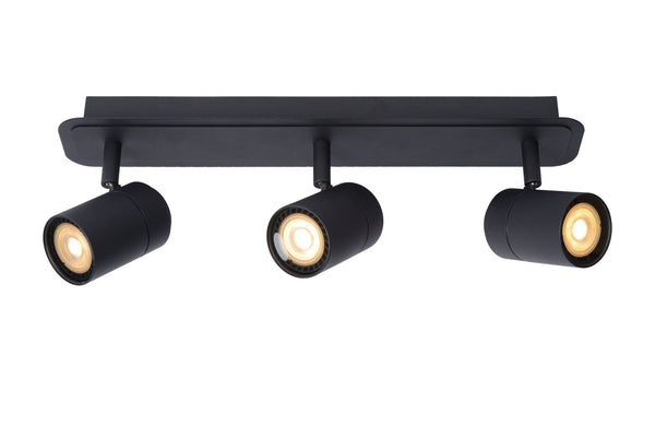 Plafondspot Badkamer LED Dimb. GU10 3x5W 3000K IP44 Zwart