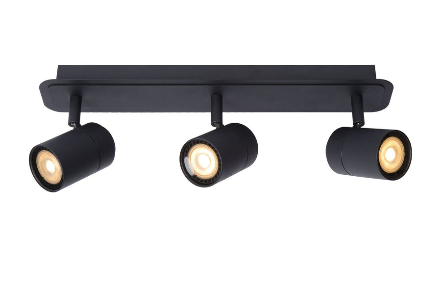 Plafondspot Badkamer LED Dimb. GU10 3x5W 3000K IP44 Zwart