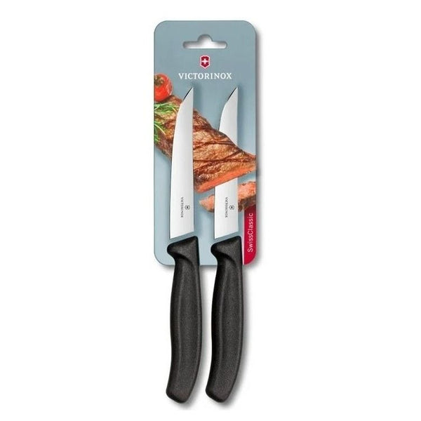 Steakmes 2st.,Victorinox,,SwissCl.,Gourmet,rvs/zwartPP,bls