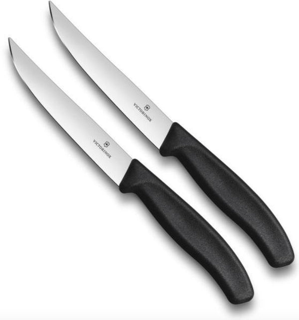 Steakmes 2st.,Victorinox,,SwissCl.,Gourmet,rvs/zwartPP,bls