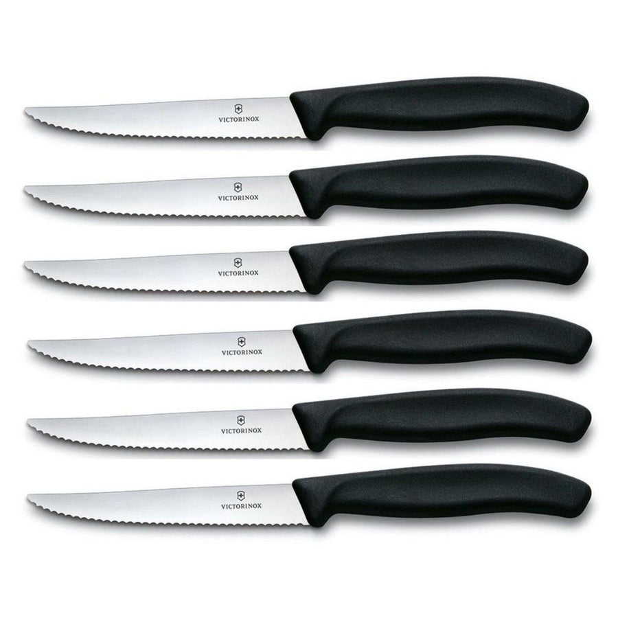 Steakmes 6st.,Victorinox,SwissClassic,rvs/zwartPP,golf,doos