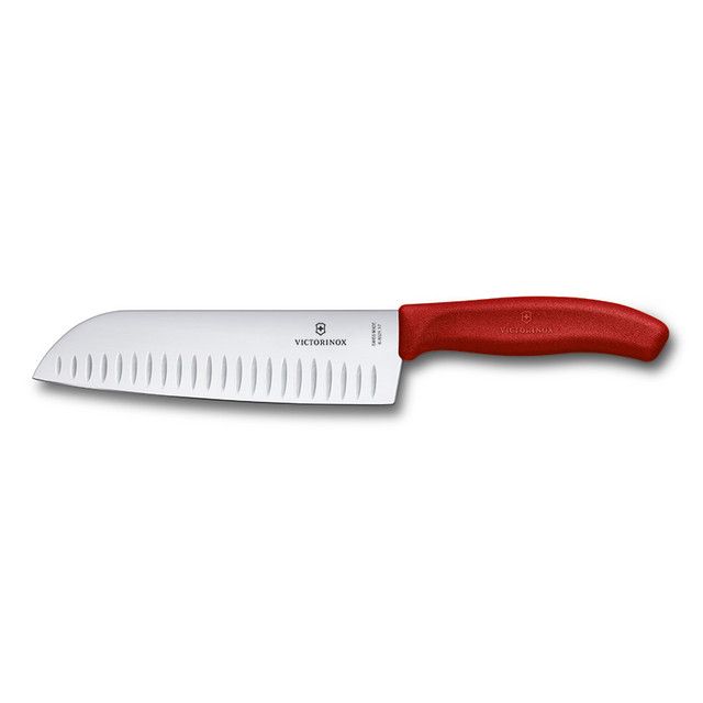Santokumes, Victorinox, Swiss Classic, rood, Fibrox, bl
