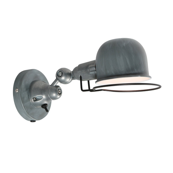 Grijze wandlamp davin 7657gr, verstelbare e14 leeslamp