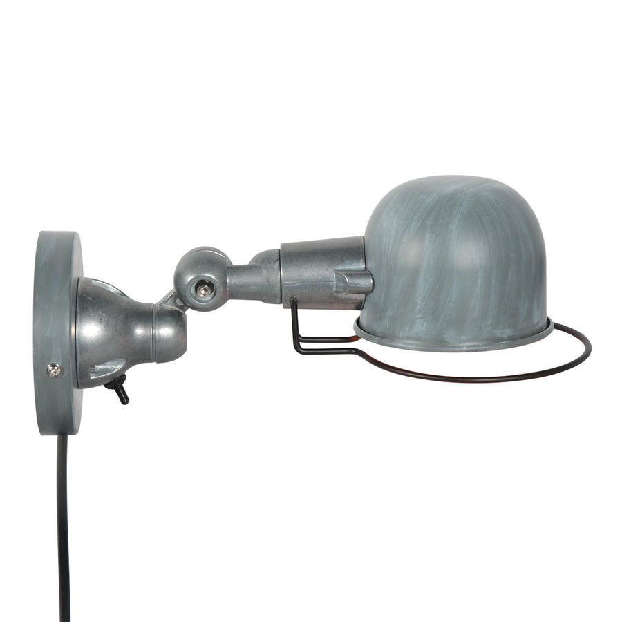 Grijze wandlamp davin 7657gr, verstelbare e14 leeslamp