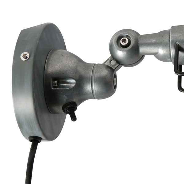 Grijze wandlamp davin 7657gr, verstelbare e14 leeslamp