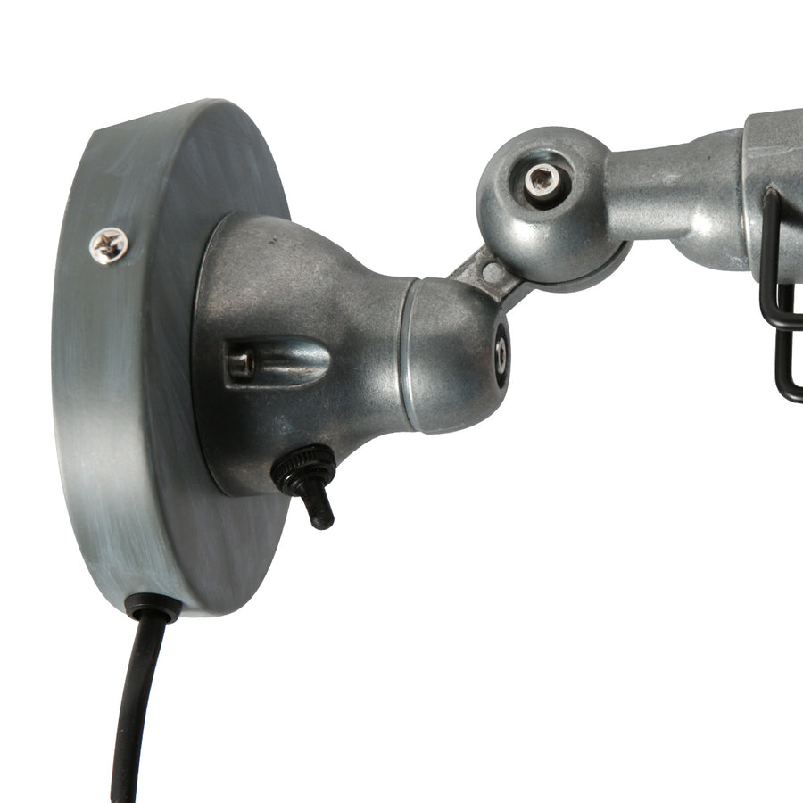 Grijze wandlamp davin 7657gr, verstelbare e14 leeslamp