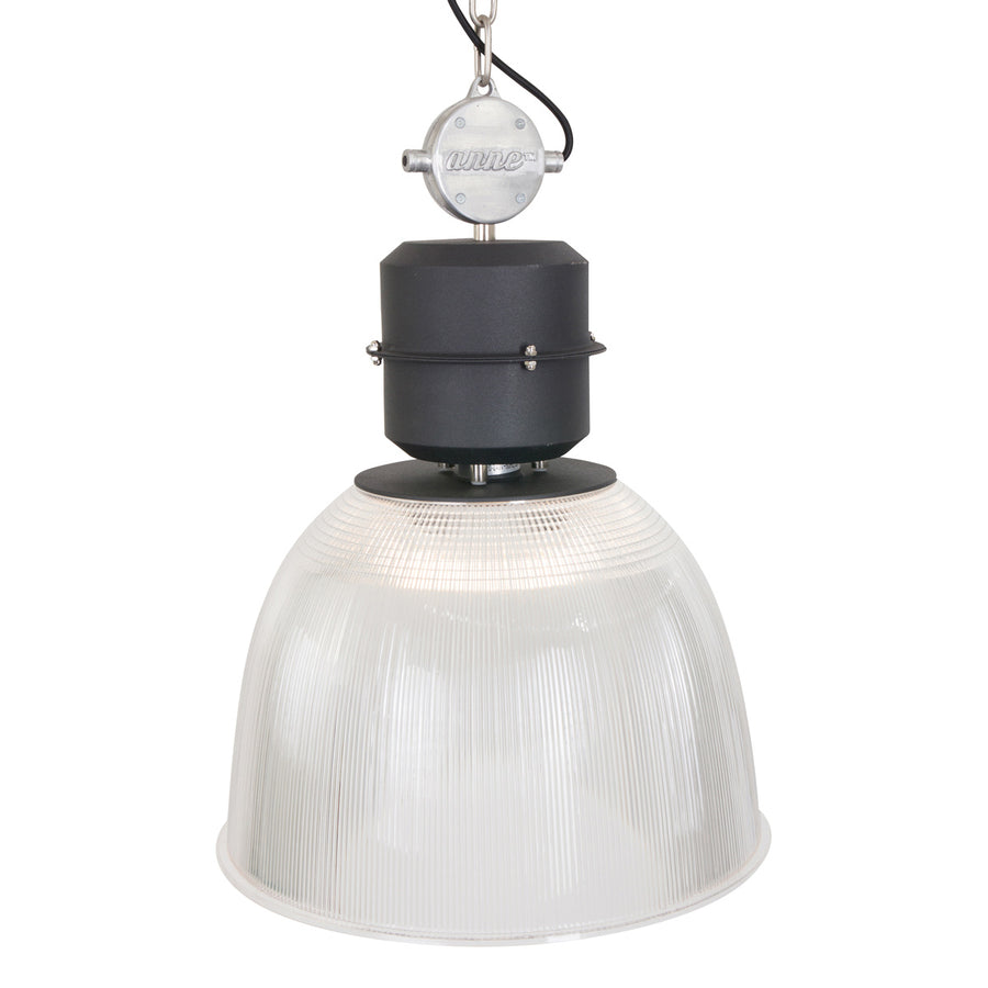 Hanglamp clearvoyant 7695zw - industriël met transparante kap en zwarte details