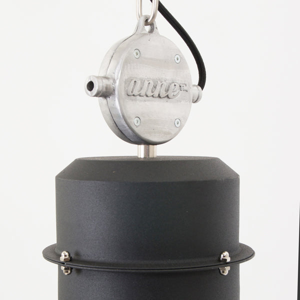 Hanglamp clearvoyant 7695zw - industriël met transparante kap en zwarte details