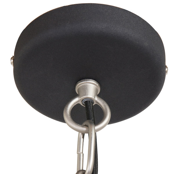 Hanglamp clearvoyant 7695zw - industriël met transparante kap en zwarte details