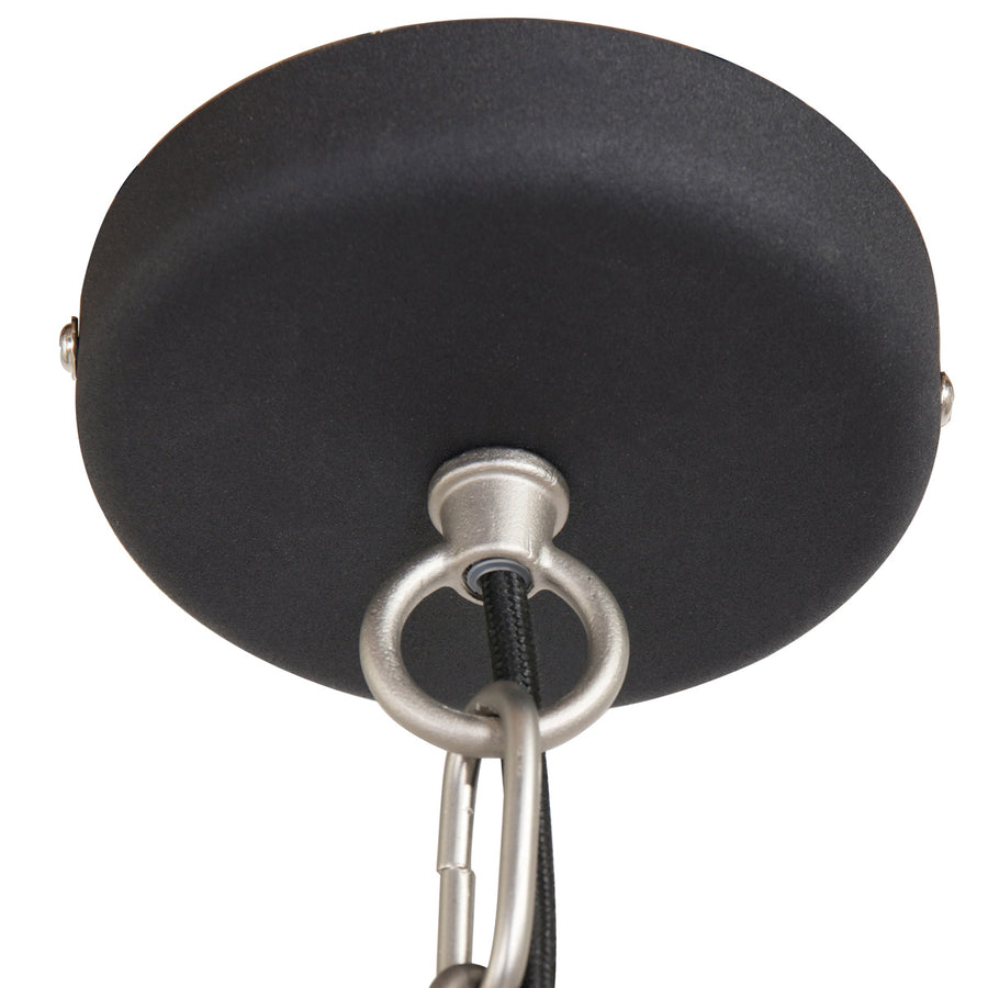 Hanglamp clearvoyant 7695zw - industriël met transparante kap en zwarte details
