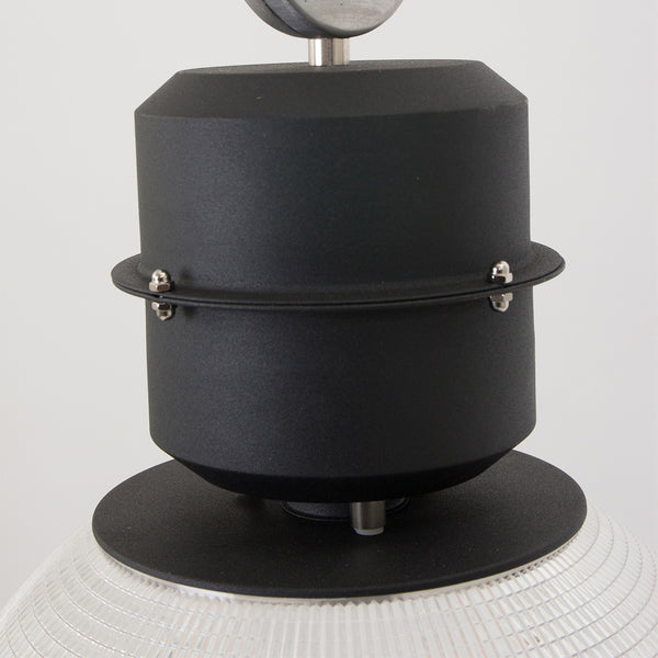 Hanglamp clearvoyant 7695zw - industriël met transparante kap en zwarte details