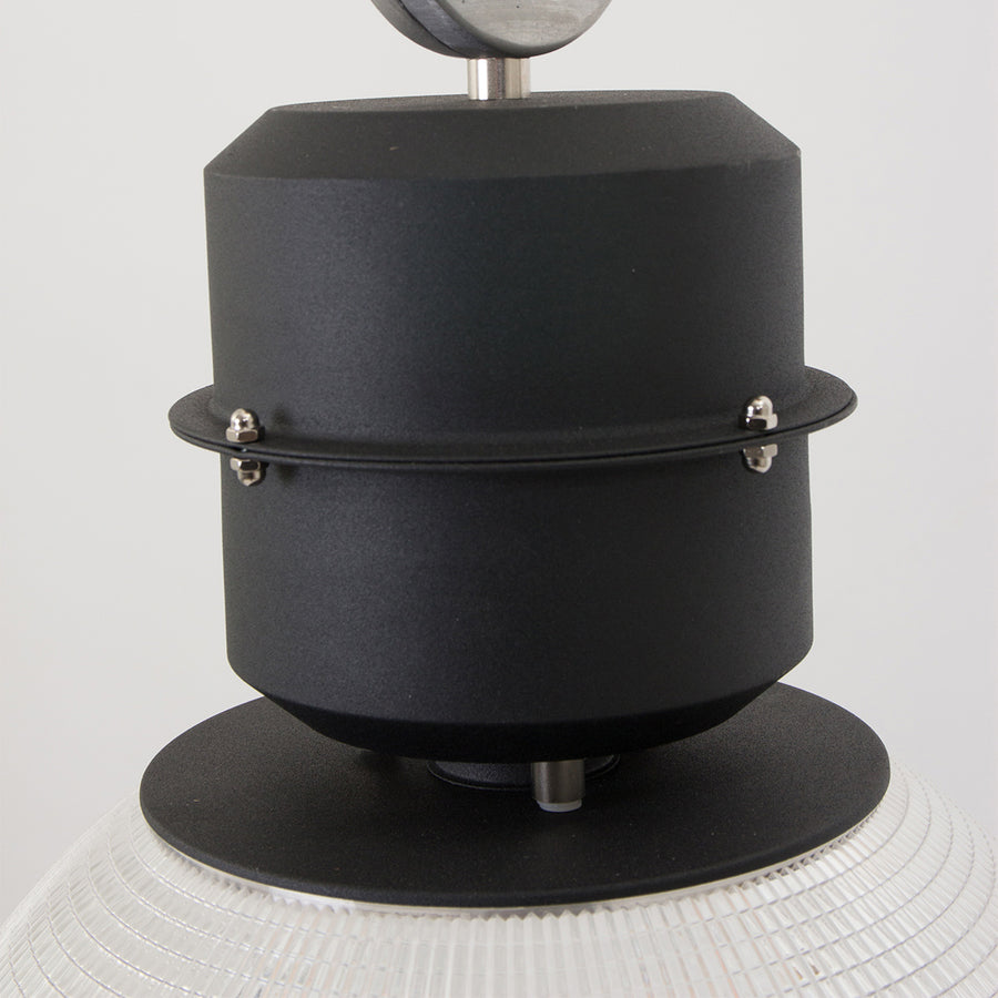 Hanglamp clearvoyant 7695zw - industriël met transparante kap en zwarte details