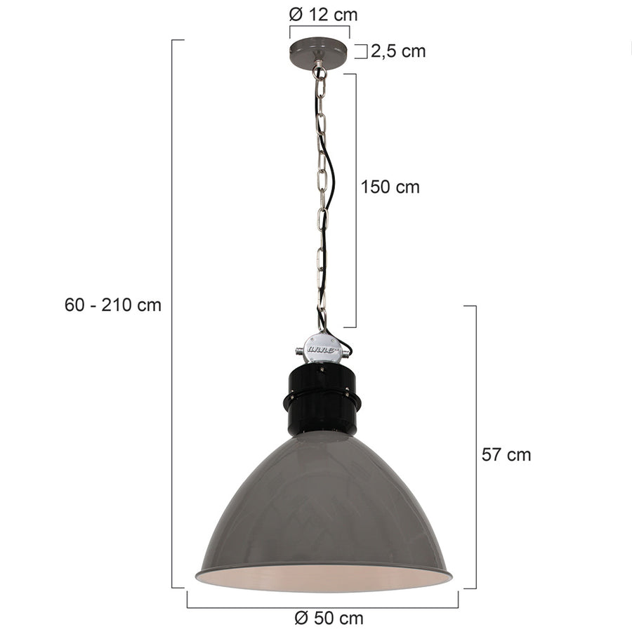 Industriële grijze hanglamp frisk 7696gr – robuust en stijlvol