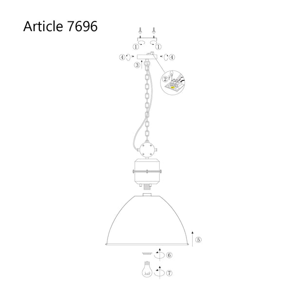 Industriële grijze hanglamp frisk 7696gr – robuust en stijlvol