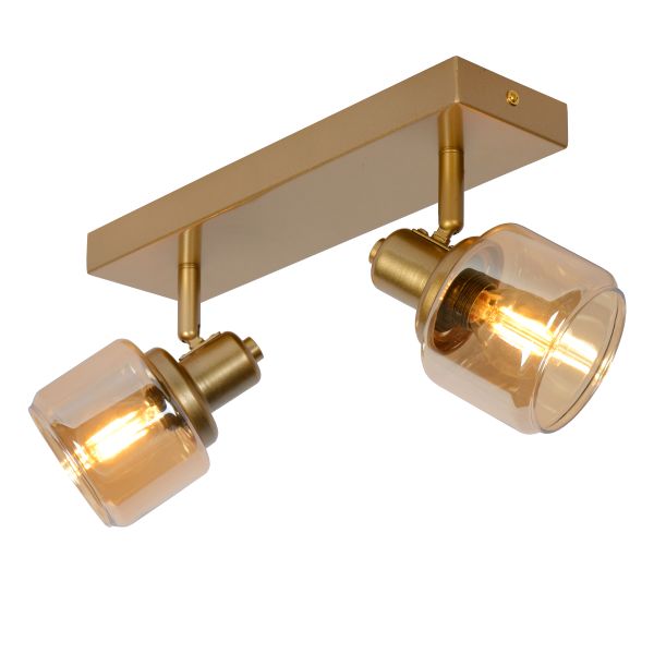 Plafondspot 2xE14 Mat Goud / Messing