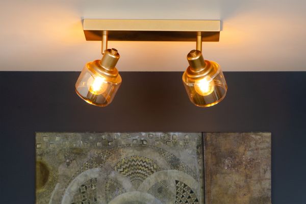 Plafondspot 2xE14 Mat Goud / Messing