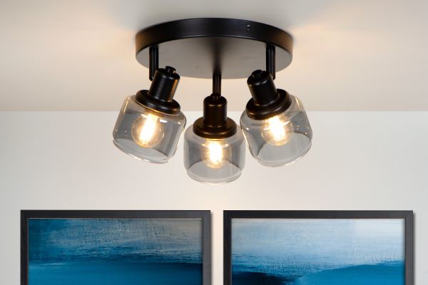 Plafondspot Ø 39 cm 3xE14 Zwart