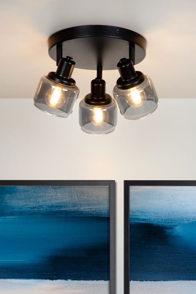 Plafondspot Ø 39 cm 3xE14 Zwart